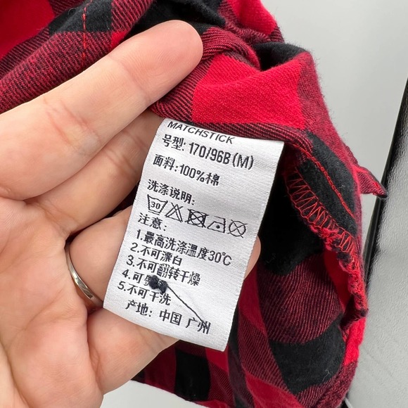Matchstick Buffalo Red Black Flannel Button Front Shacket Women's Medium - Picture 4 of 7